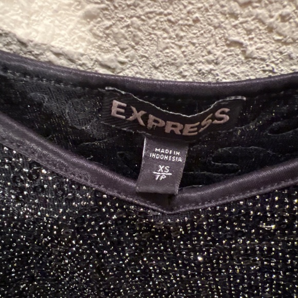 Black Sparkle Stretchy Express Spaghetti Strap tank w/ adjustable straps - Picture 4 of 7